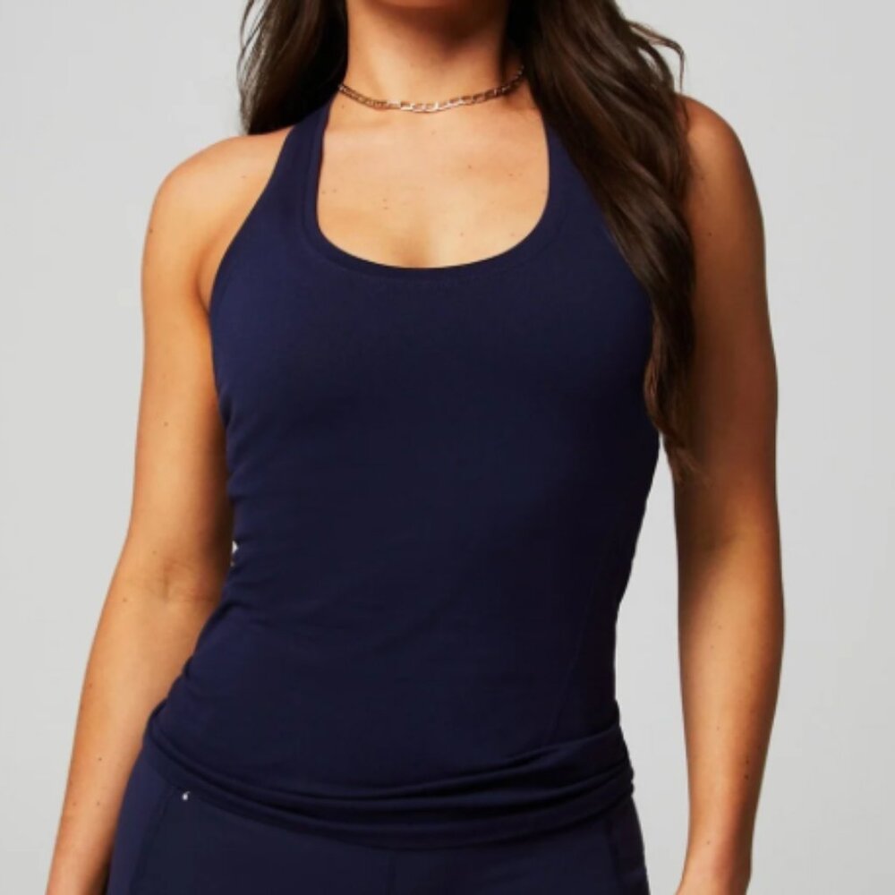 Fabletics Feather Tech+ Racerback Tank Deep Navy - Picture 2 of 3